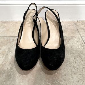 Black Suede Talbots High Heels. Like new. Wore once or twice. Size 8.5